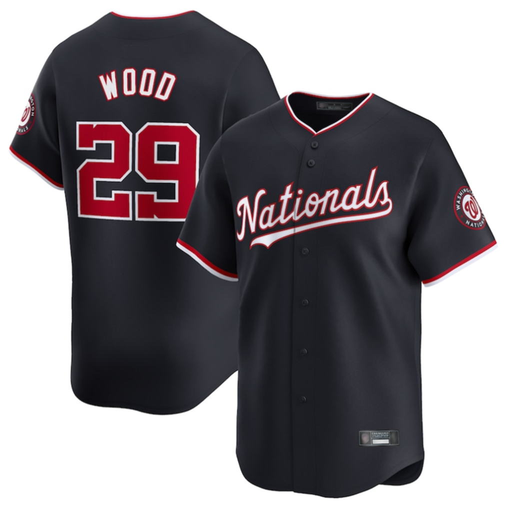 Elroe W.Nationals #29 James Wood Player Navy Limited Stitched Jerseys