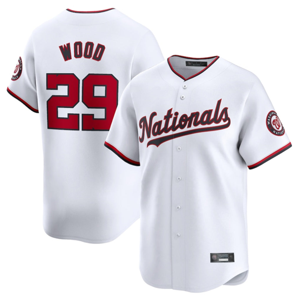 Elroe W.Nationals #29 James Wood Player White Home Limited Stitched Jerseys