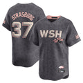 Elroe W.Nationals #37 Stephen Strasburg Player Gray City Connect Stitched Jerseys