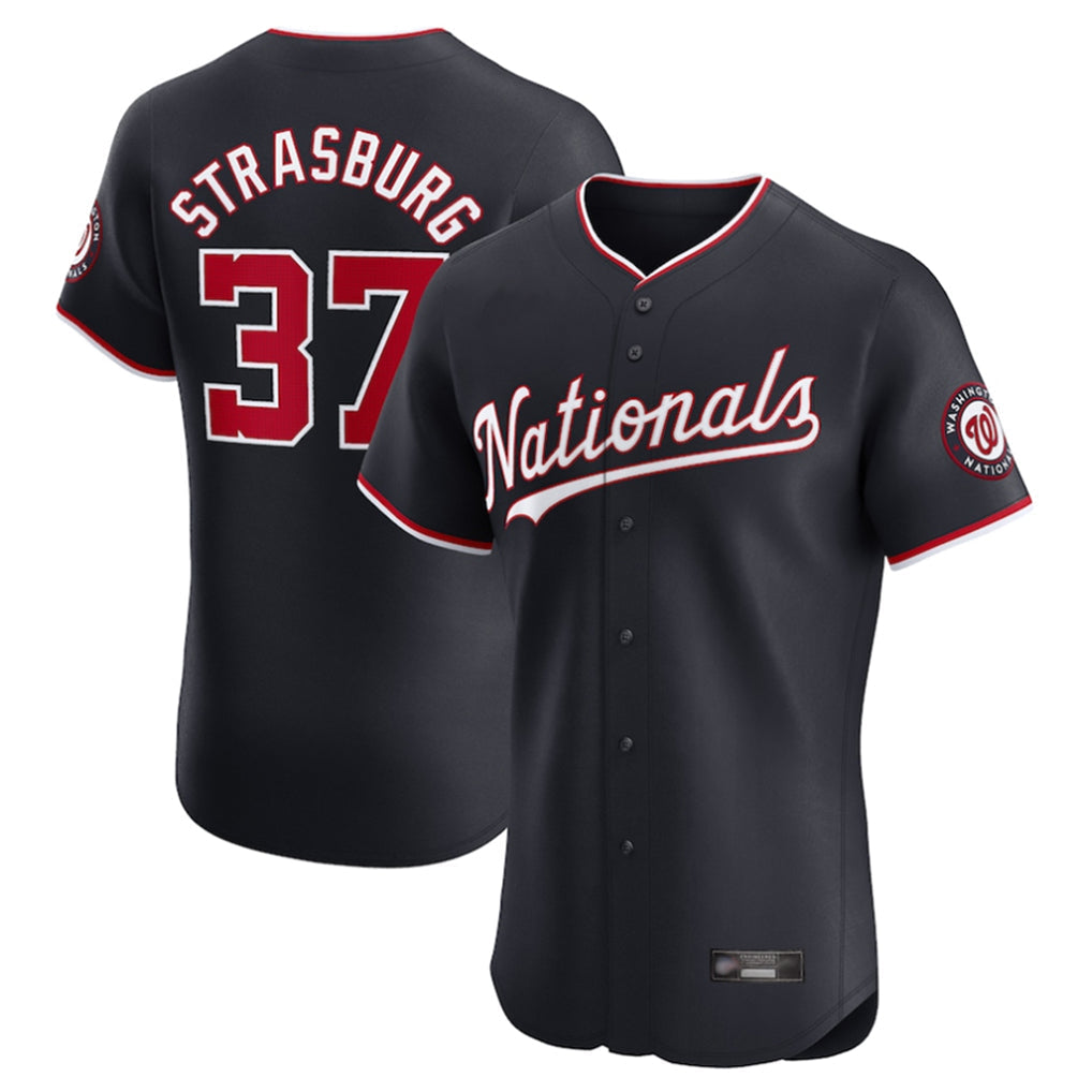 Elroe W.Nationals #37 Stephen Strasburg Player Navy Elite Stitched Jerseys