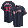 Elroe W.Nationals #37 Stephen Strasburg Player Navy Replica Stitched Jerseys