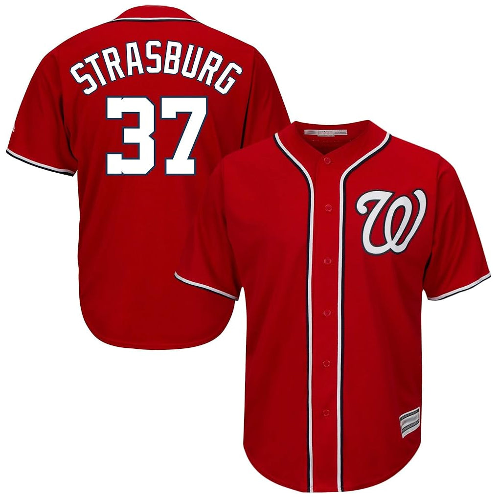 Elroe W.Nationals #37 Stephen Strasburg Player Red Cool Alternate Player Stitched Jerseys