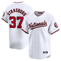 Elroe W.Nationals #37 Stephen Strasburg Player White Home Limited Stitched Jerseys