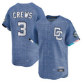 Elroe W.Nationals #3 Dylan Crews Player Blue Limited City Connect Stitched Jerseys