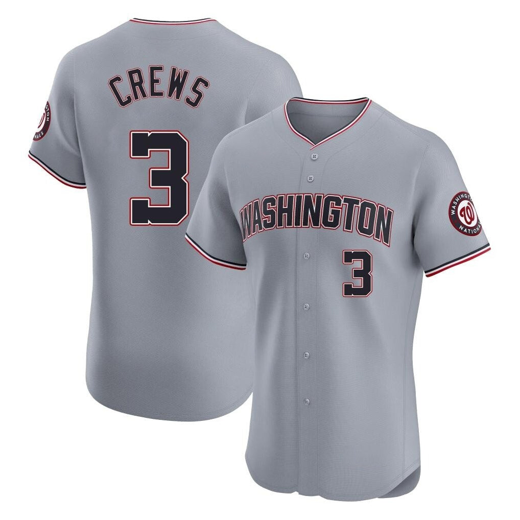 Elroe W.Nationals #3 Dylan Crews Player Gray City Connect Elite Alternate Stitched Jerseys