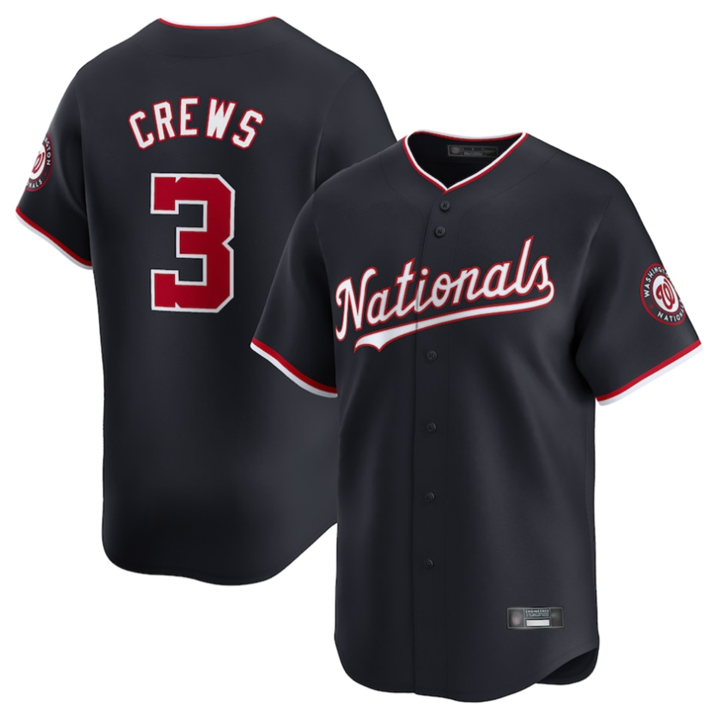Elroe W.Nationals #3 Dylan Crews Player Navy Limited Stitched Jerseys