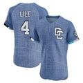 Elroe W.Nationals #4 Daylen Lile Player Blue City Connect Limited Stitched Jerseys