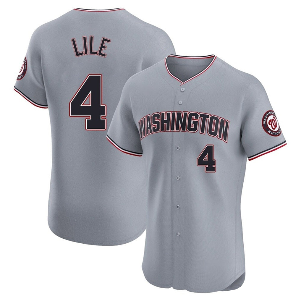 Elroe W.Nationals #4 Daylen Lile Player Gray Alternate Elite Stitched Jerseys
