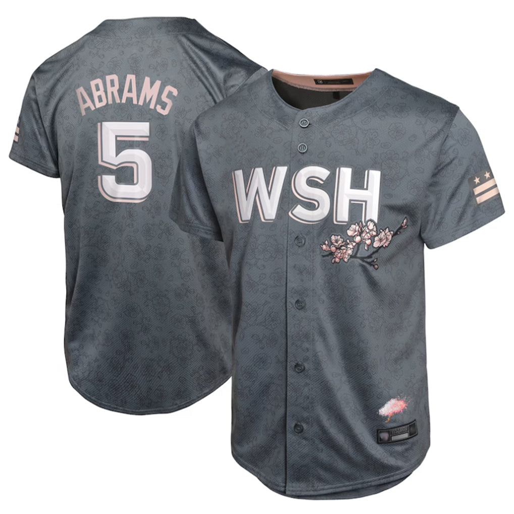 Elroe W.Nationals #5 CJ Abrams Player Charcoal City Connect Limited Stitched Jerseys
