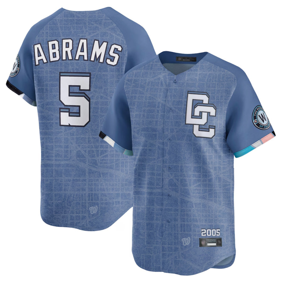 Elroe W.Nationals #5 CJ Abrams Player Blue City Connect Limited Stitched Jerseys