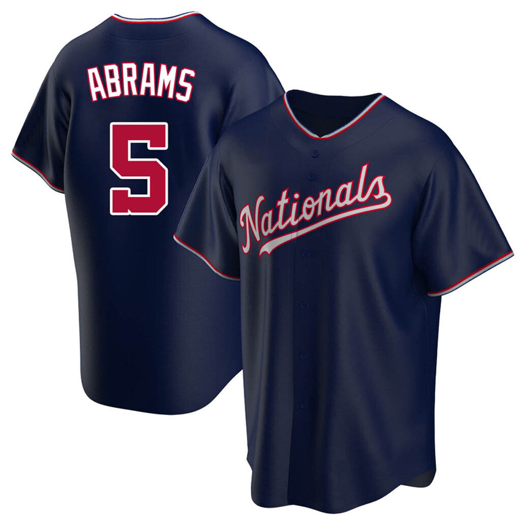 Elroe W.Nationals #5 CJ Abrams Player Navy Blue Replica Game Stitched Jerseys