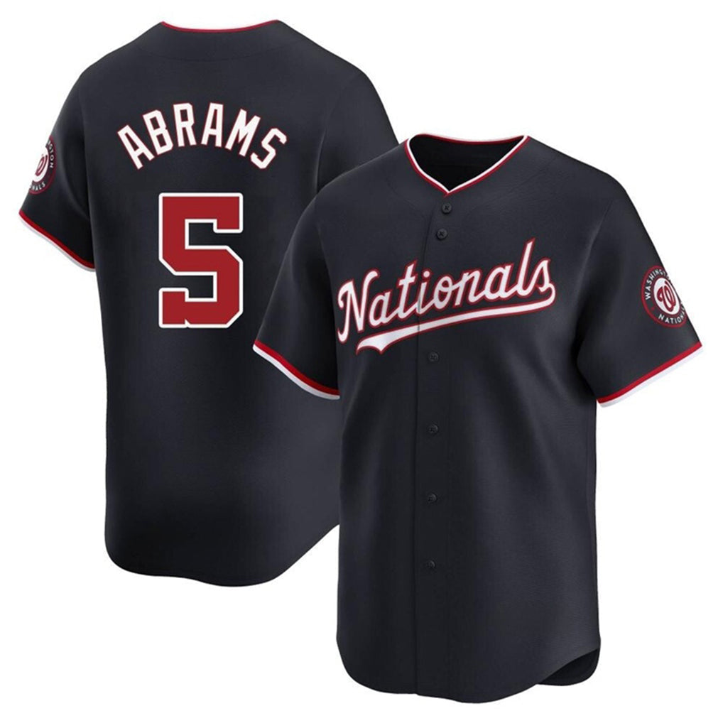 Elroe W.Nationals #5 CJ Abrams Player Navy Blue Replica Stitched Jerseys