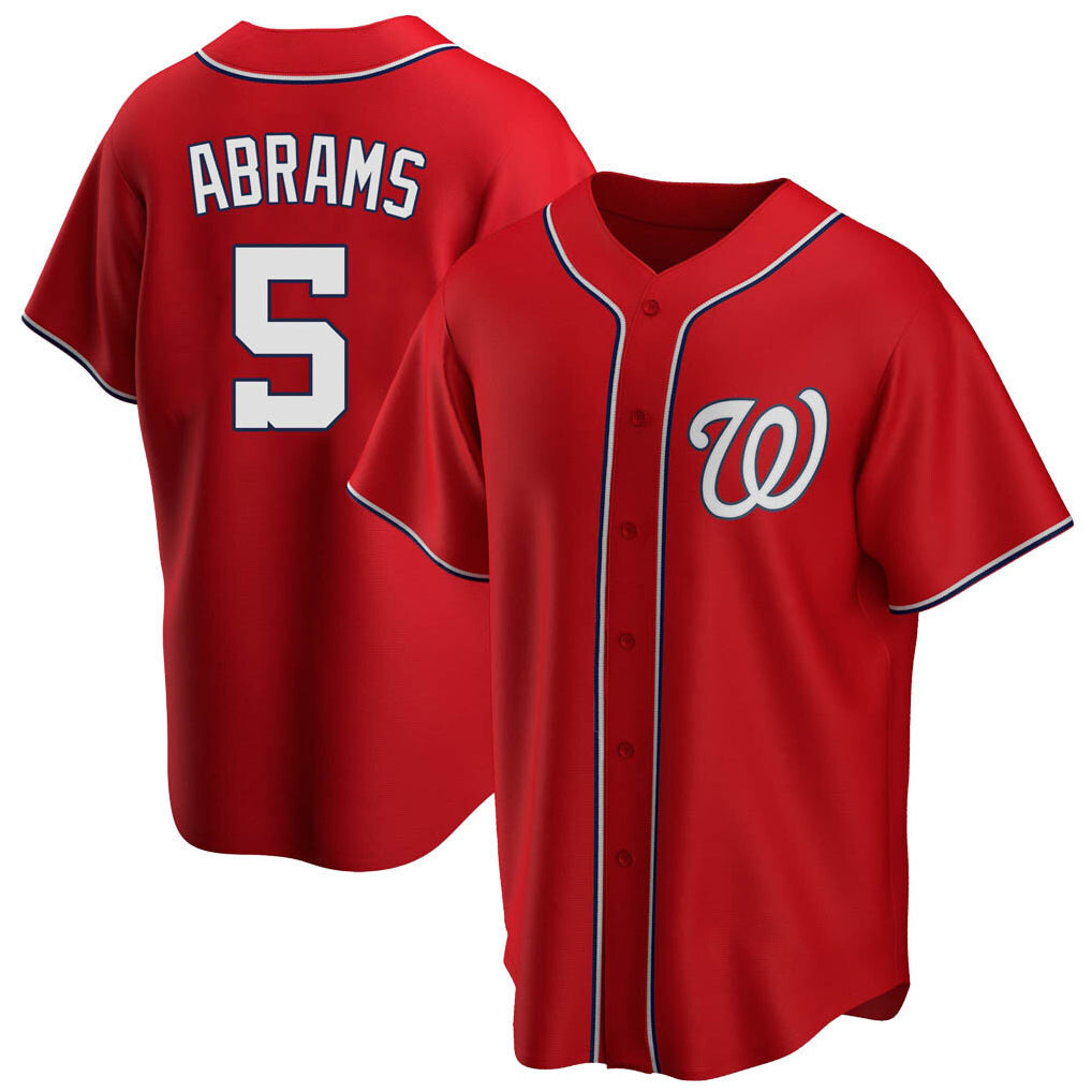 Elroe W.Nationals #5 CJ Abrams Player Red Replica Alternate Game Jerseys