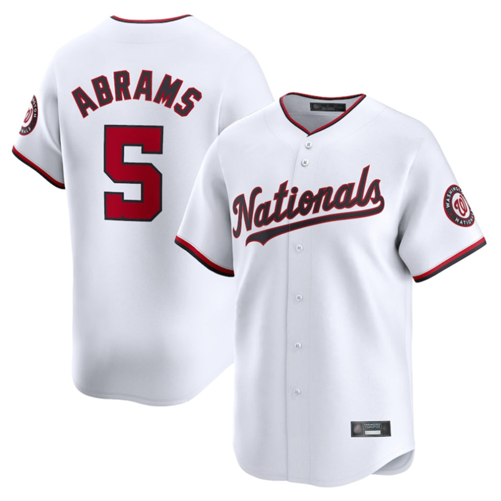 Elroe W.Nationals #5 CJ Abrams Player White Home Limited Stitched Jerseys