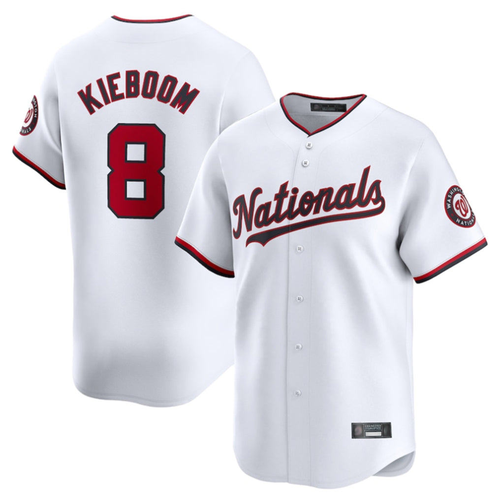 Elroe W.Nationals #8 Carter Kieboom Player White Home Limited Stitched Jerseys