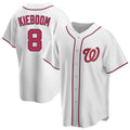 Elroe W.Nationals #8 Carter Kieboom Player White Home Replica Game Stitched Jerseys