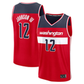 Elroe W.Wizards #12 Tre Johnson III Red 2025  Draft First Round Pick Fast Break Replica Jerseys - Icon Edition