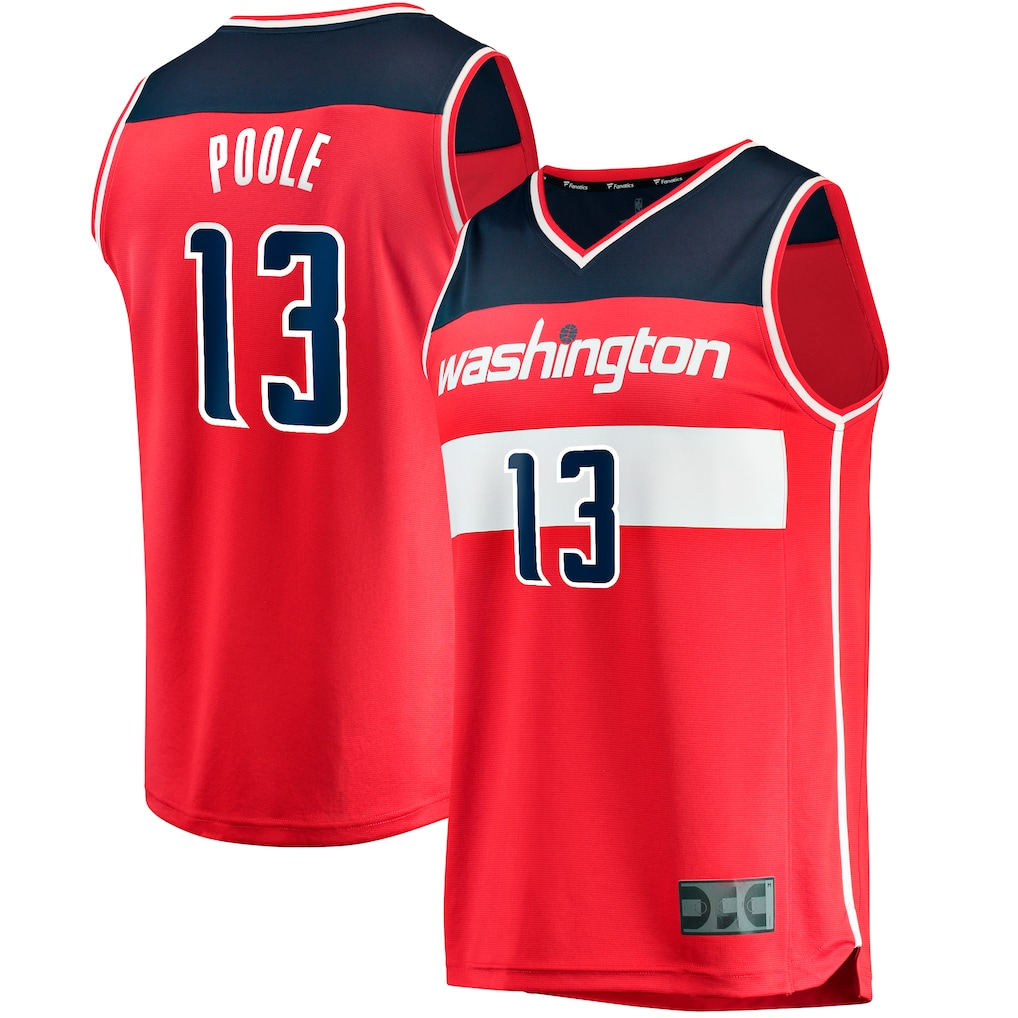 Elroe W.Wizards #13 Jordan Poole Red Fast Break Player Jerseys - Icon Edition