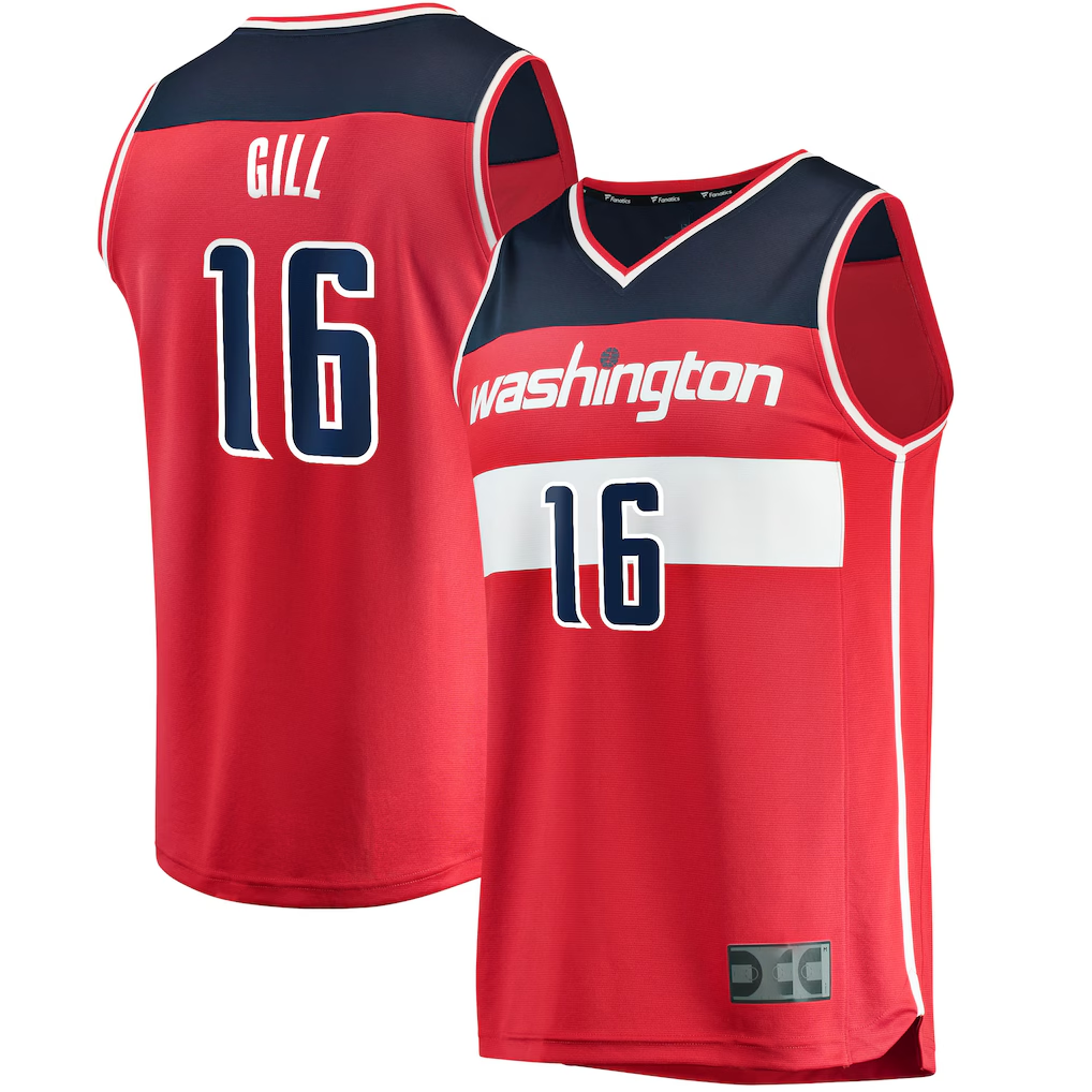Elroe W.Wizards #16 Anthony Gill Red Fast Break Replica Jerseys - Icon Edition