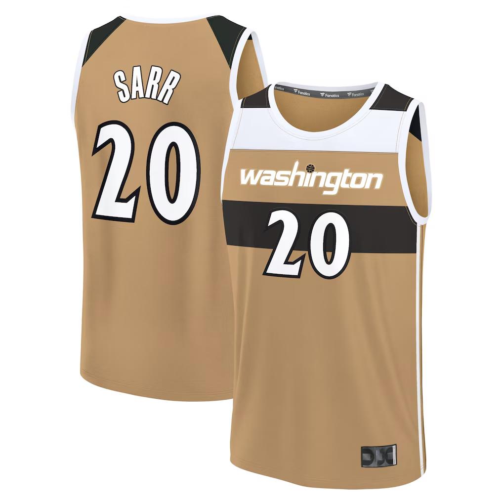 Elroe W.Wizards #20 Alex Sarr Gold 2025-26 City Edition Fast Break Jerseys