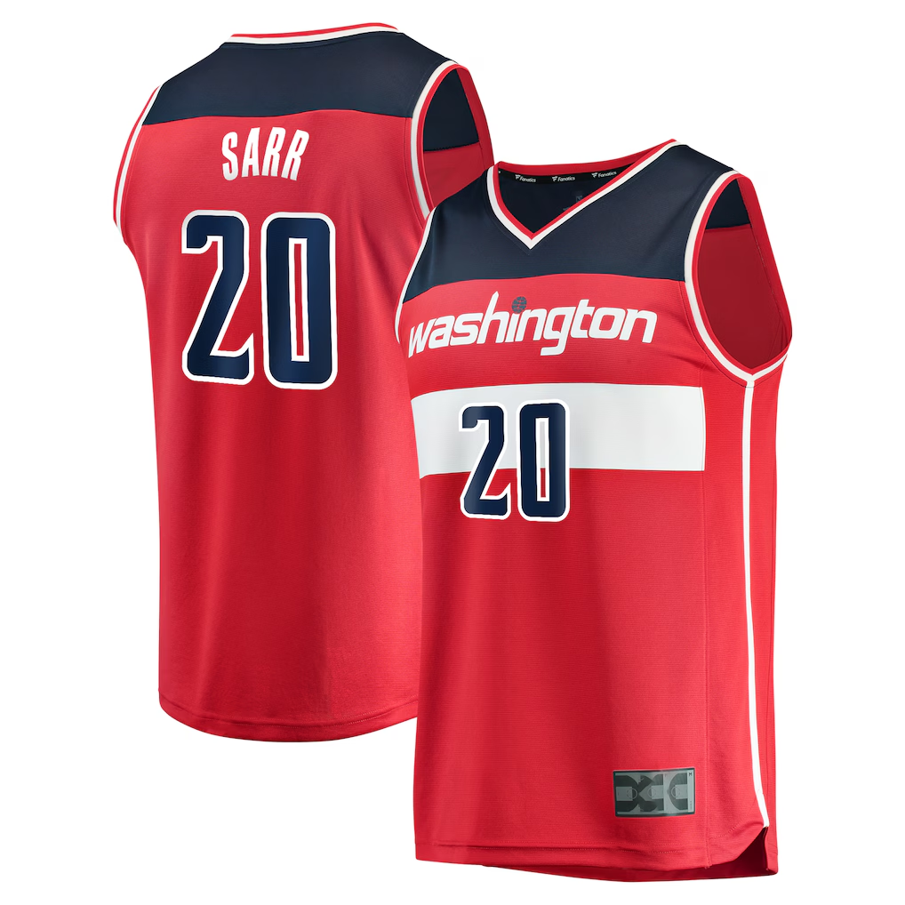 Elroe W.Wizards #20 Alexandre Sarr Red Fast Break Replica Player Jerseys - Icon Edition
