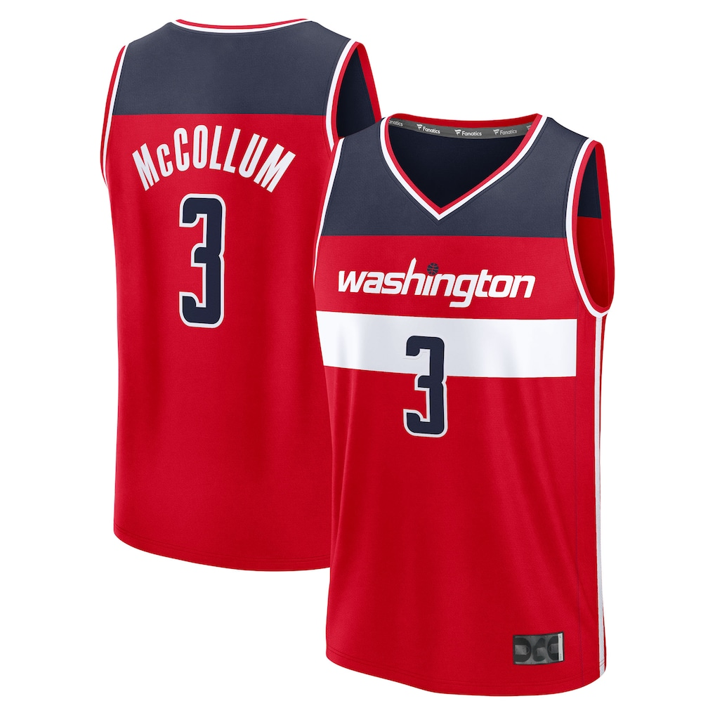 Elroe W.Wizards #3 CJ McCollum Red Fast Break Replica Player Jerseys - Icon Edition
