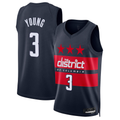 Elroe W.Wizards #3 Trae Young Navy Swingman Jerseys - Statement Edition