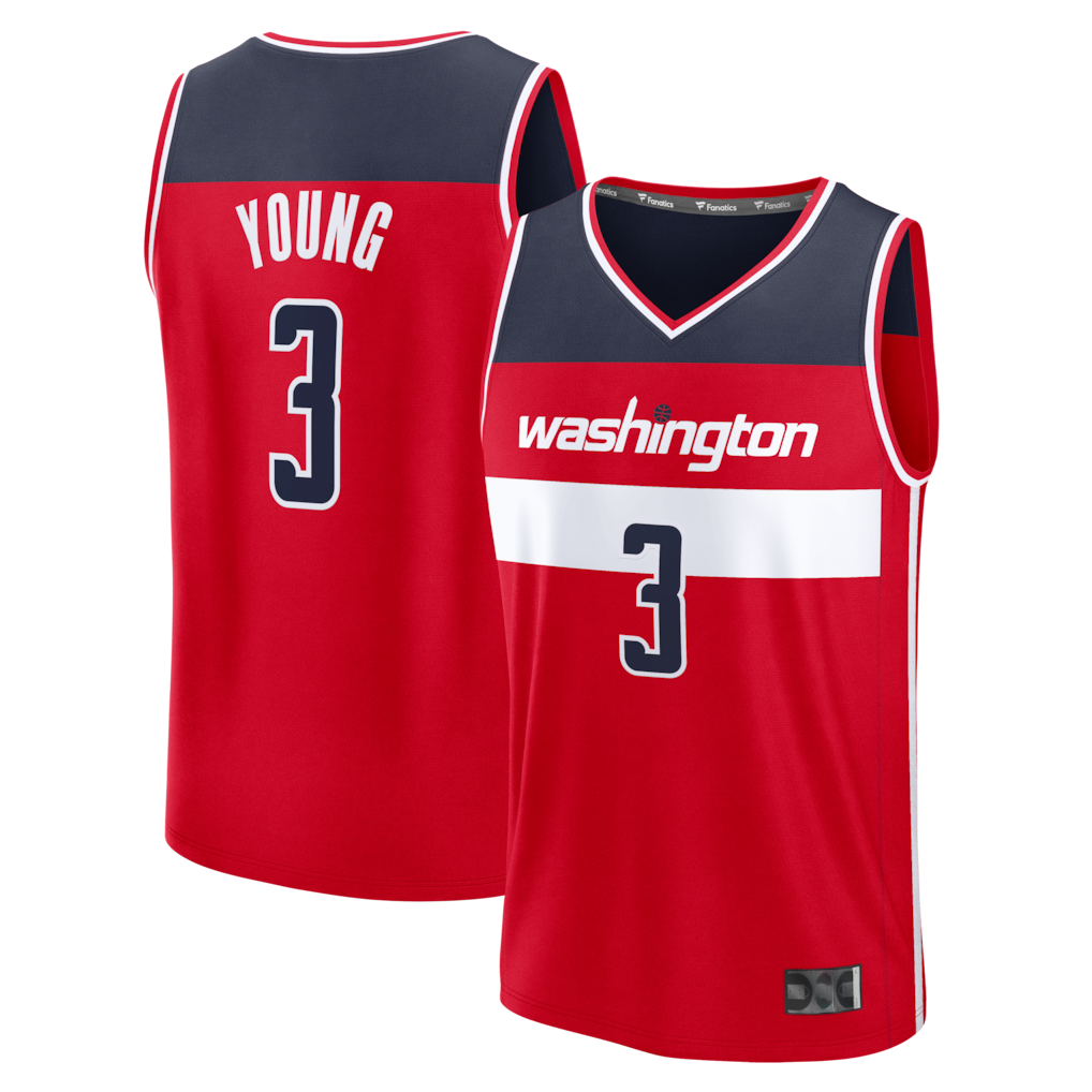 Elroe W.Wizards #3 Trae Young Red Fast Break Jerseys - Icon Edition
