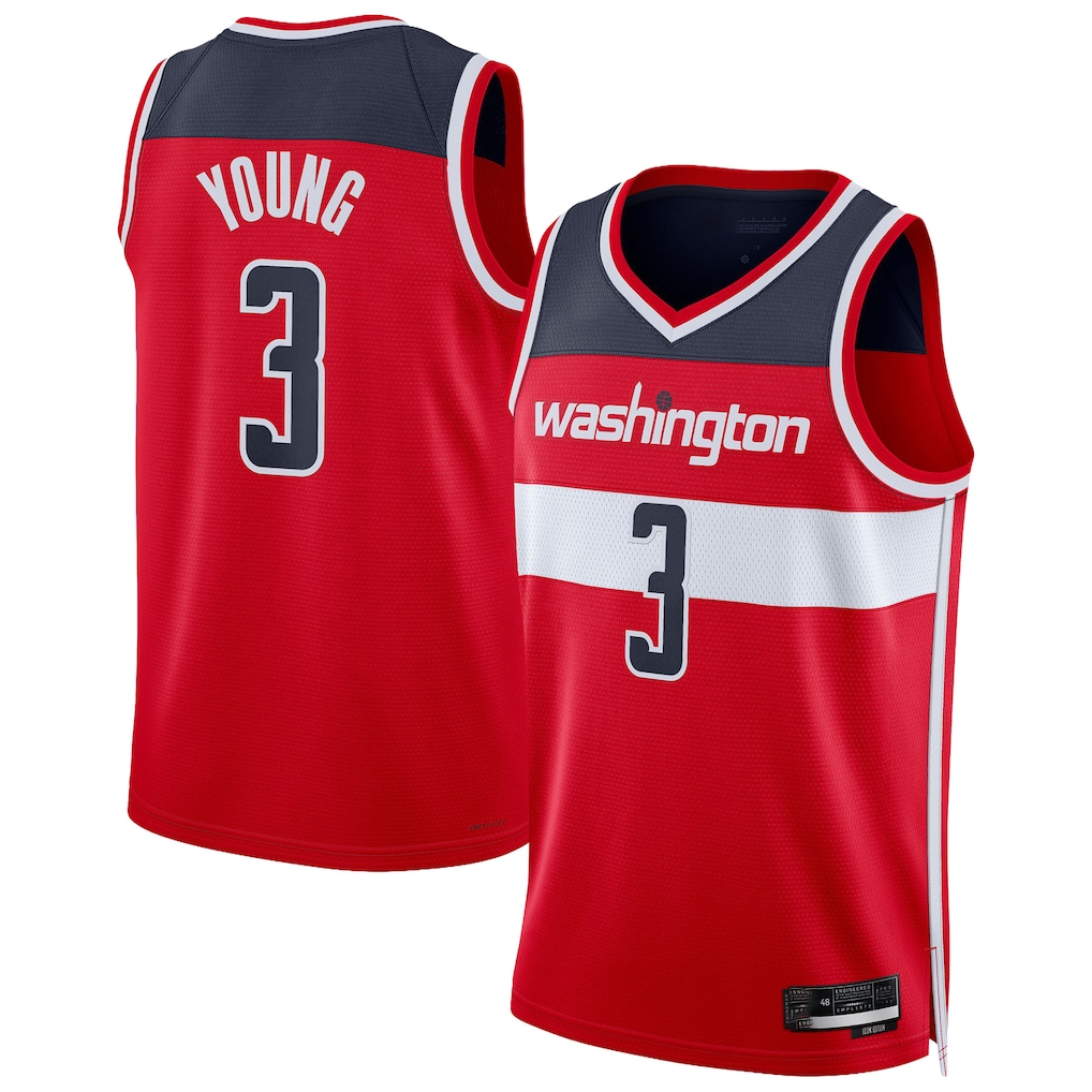 Elroe W.Wizards #3 Trae Young Red Swingman Jerseys - Icon Edition