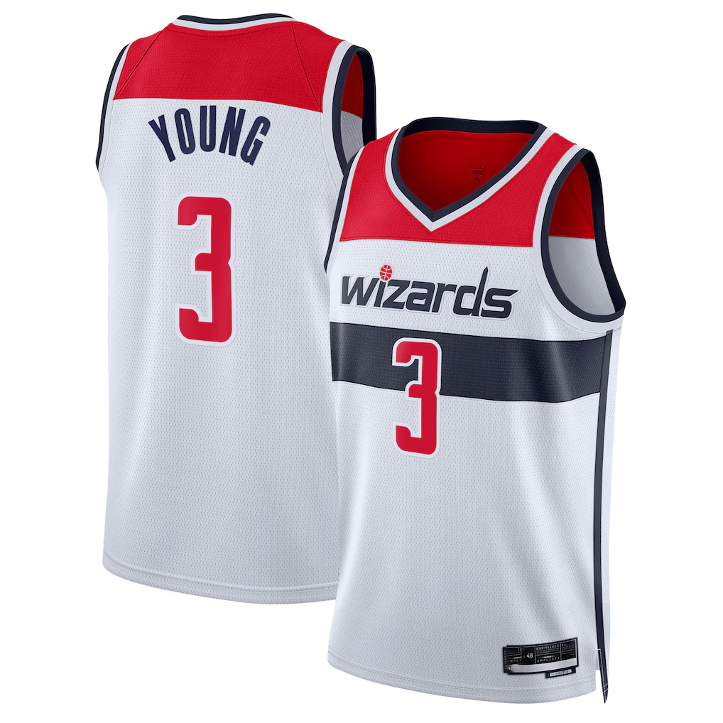 Elroe W.Wizards #3 Trae Young White Swingman Jerseys - Association Edition