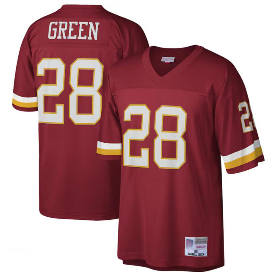 Elroe Washington Football Team #28 Darrell Green Mitchell & Ness Burgundy Legacy Replica Stitched Jersey