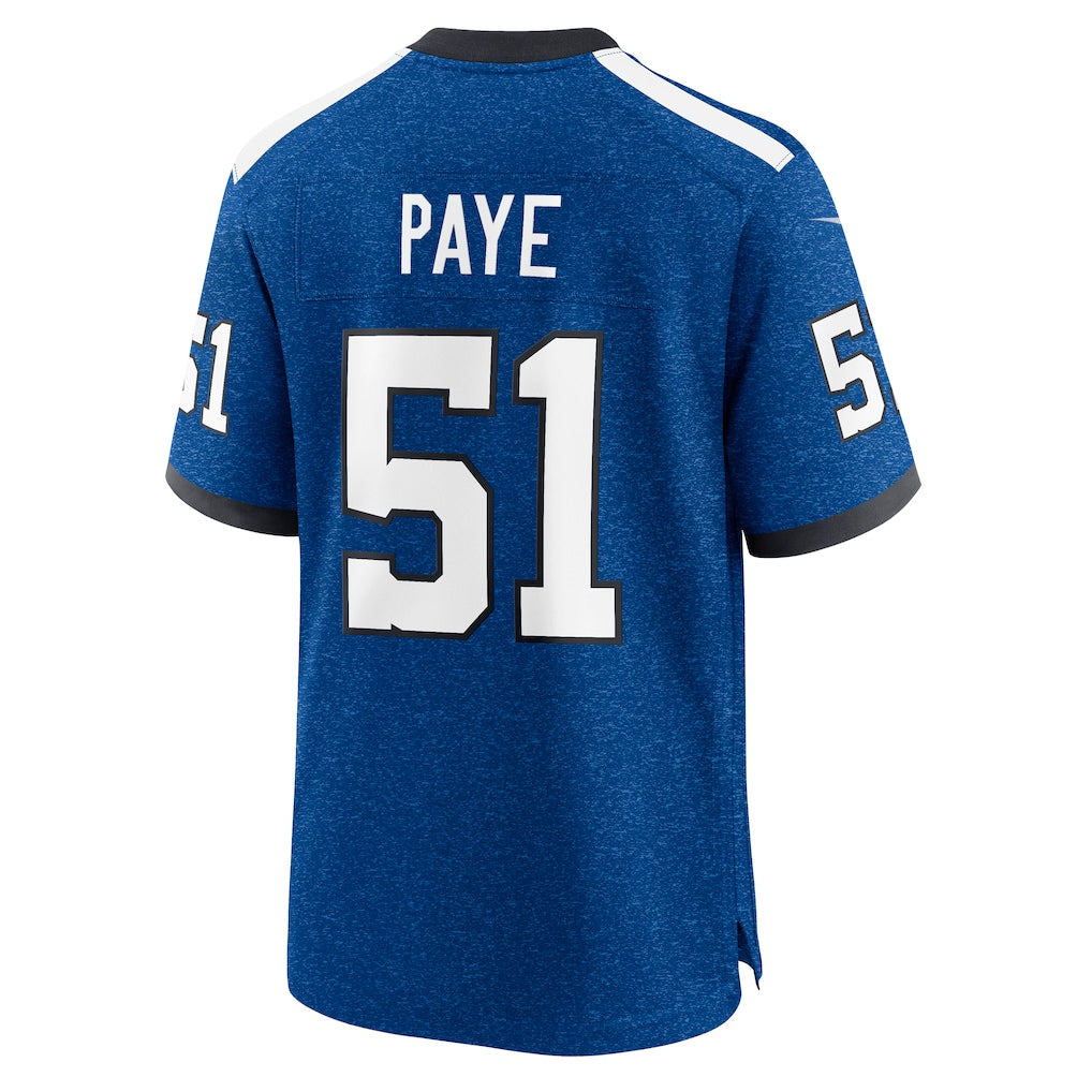 Elroe IN.Colts #51 Kwity Paye Blue Alternate Game Jersey