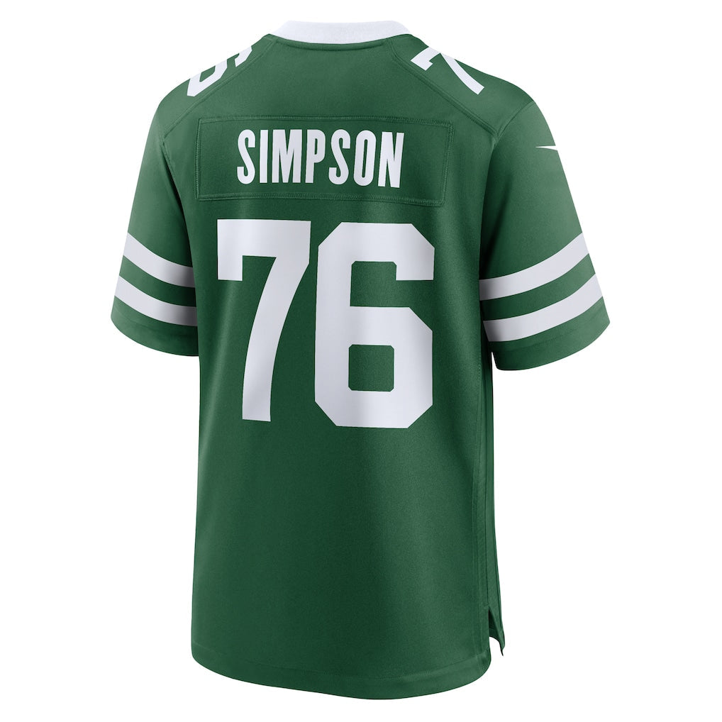 Elroe NY.Jets #76 John Simpson Legacy Green Game Jersey