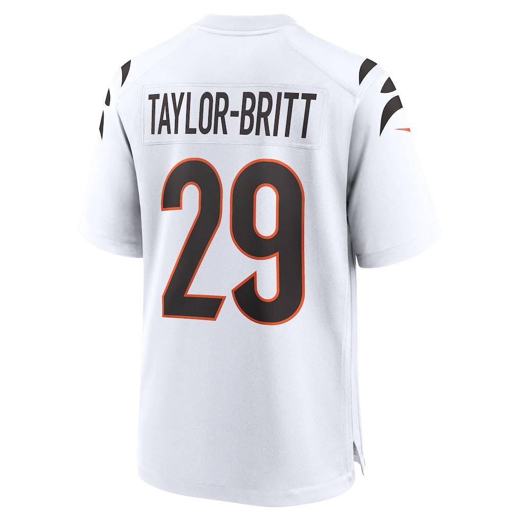 Elroe C.Bengals #29 Cam Taylor-Britt White Game Jersey