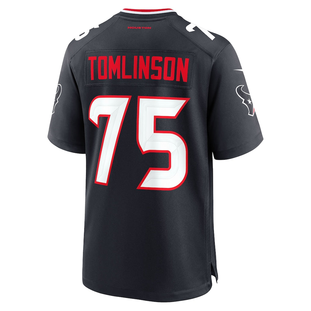 Elroe H.Texans #75 Laken Tomlinson Navy Team Game Jersey