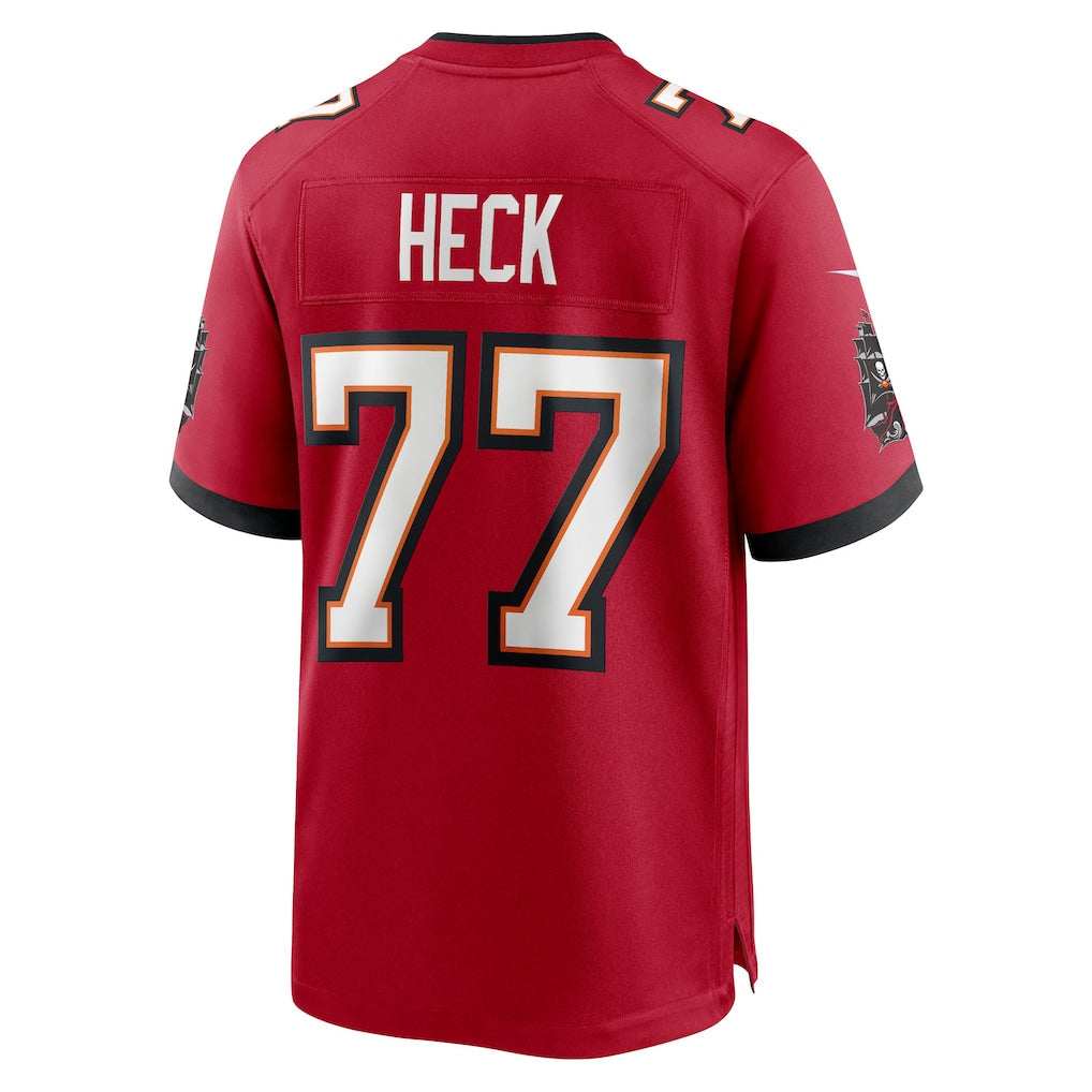 Elroe TB.Buccaneers #77 Charlie Heck Red Team Game Jersey