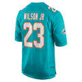Elroe M.Dolphins #23 Jeff Wilson Jr. Aqua Game Player Jersey