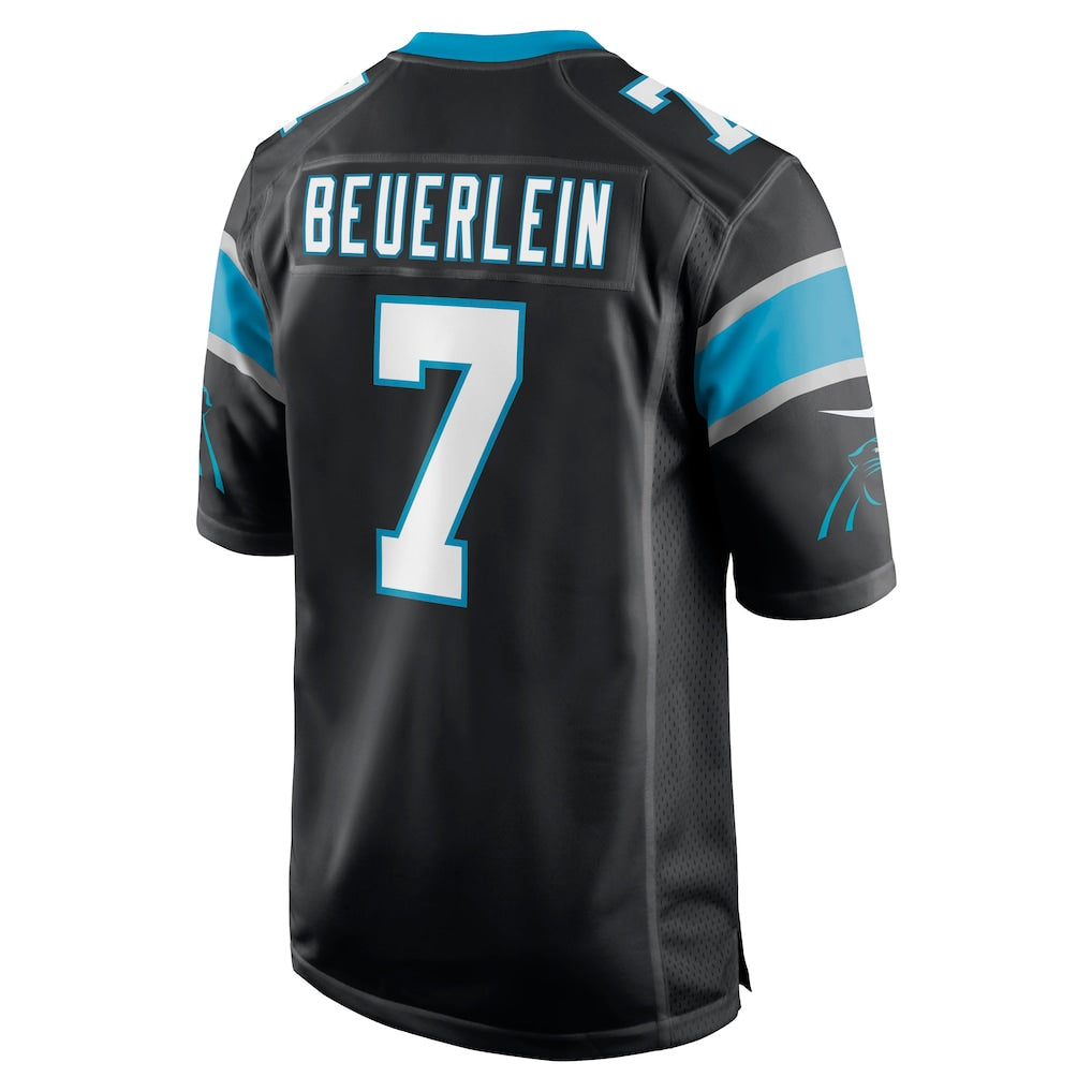 Elroe C.Panthers #7 Steve Beuerlein Black Retired Player Jersey