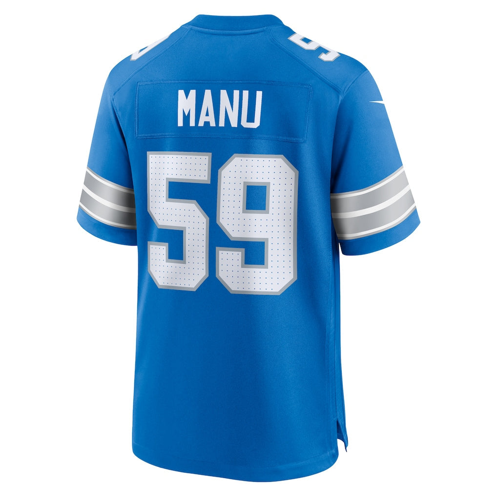 Elroe D.Lions #59 Giovanni Manu Blue Team Game Jersey