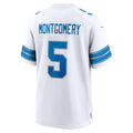 Elroe D.Lions #5 David Montgomery White Game Jersey