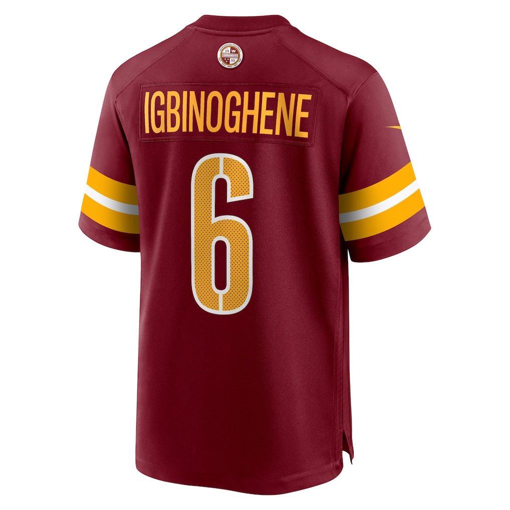 Elroe W.Commanders #6 Noah Igbinoghene Burgundy Team Game Jersey