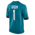 Elroe J.Jaguars #1 Groom Teal Game Jersey