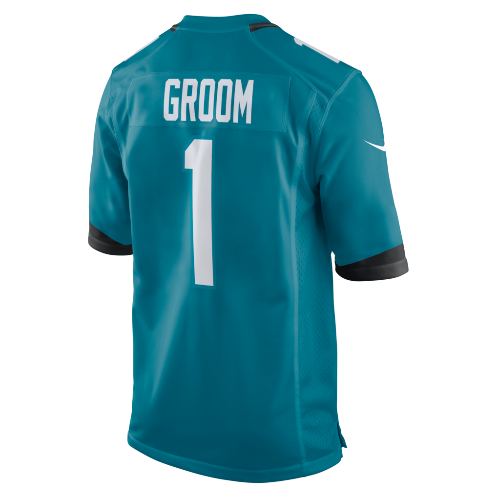 Elroe J.Jaguars #1 Groom Teal Game Jersey