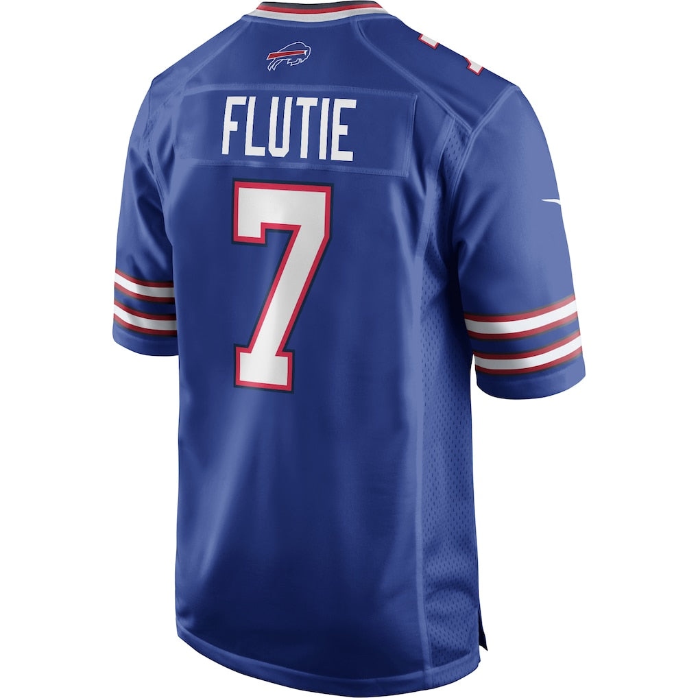 Elroe B.Bills #7 Doug Flutie Royal Game Retired Player Jersey