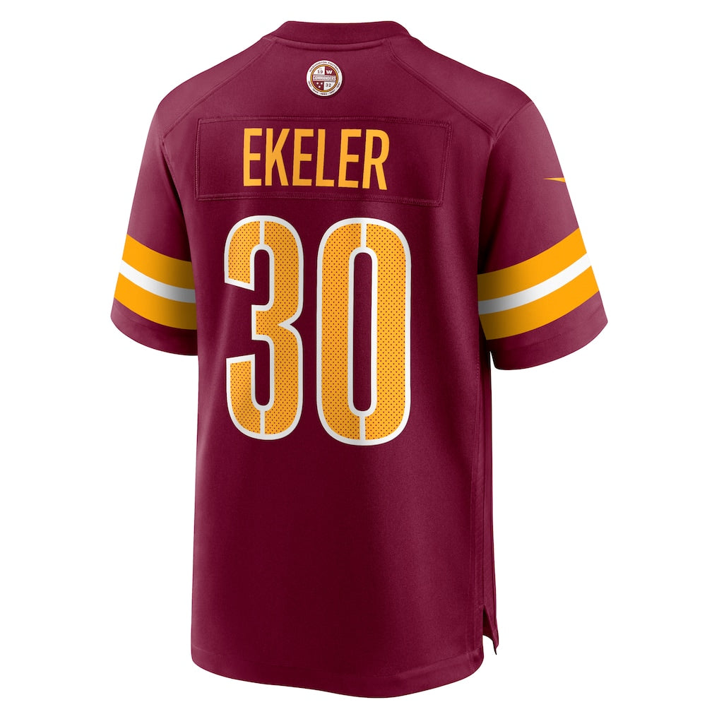 Elroe W.Commanders #30 Austin Ekeler Burgundy Game Jersey