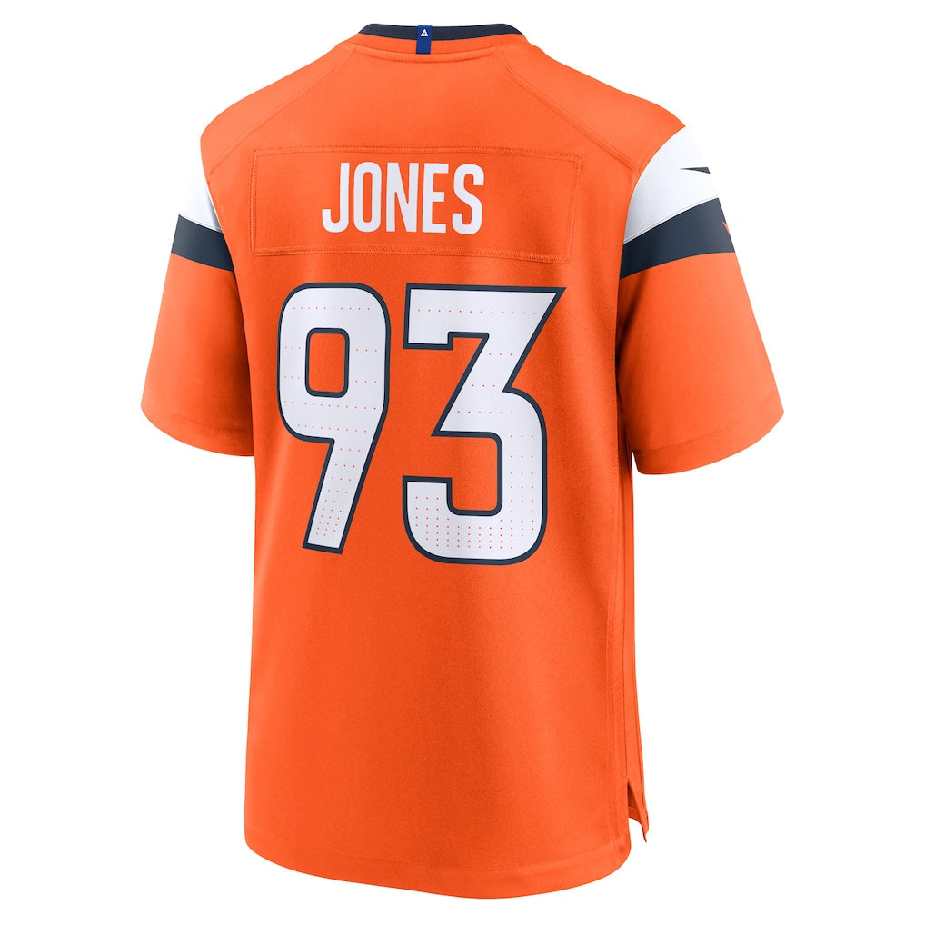 Elroe D.Broncos #93 D.J. Jones Orange Team Game Jersey