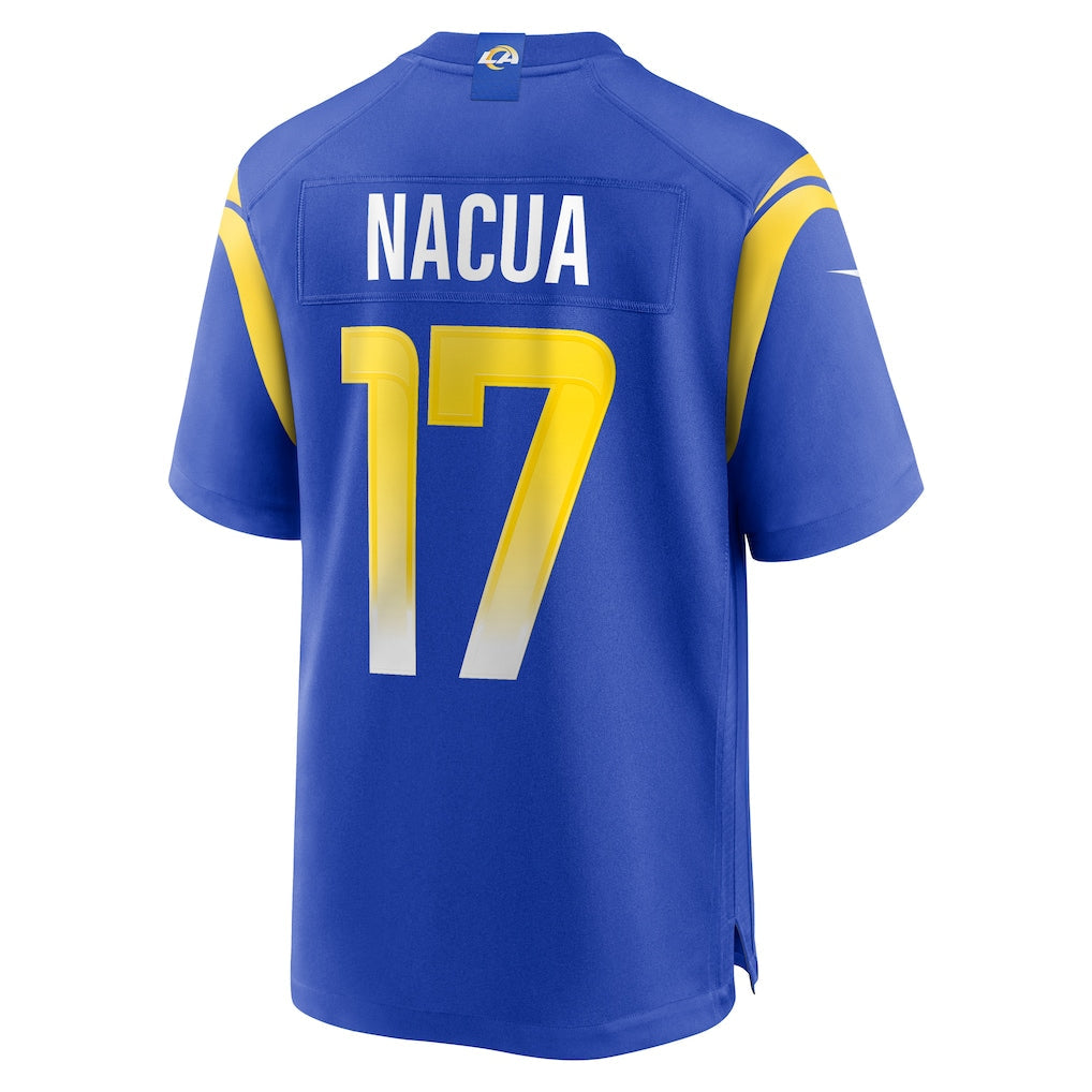 Elroe LA.Rams #17 Puka Nacua Royal Game Player Jersey