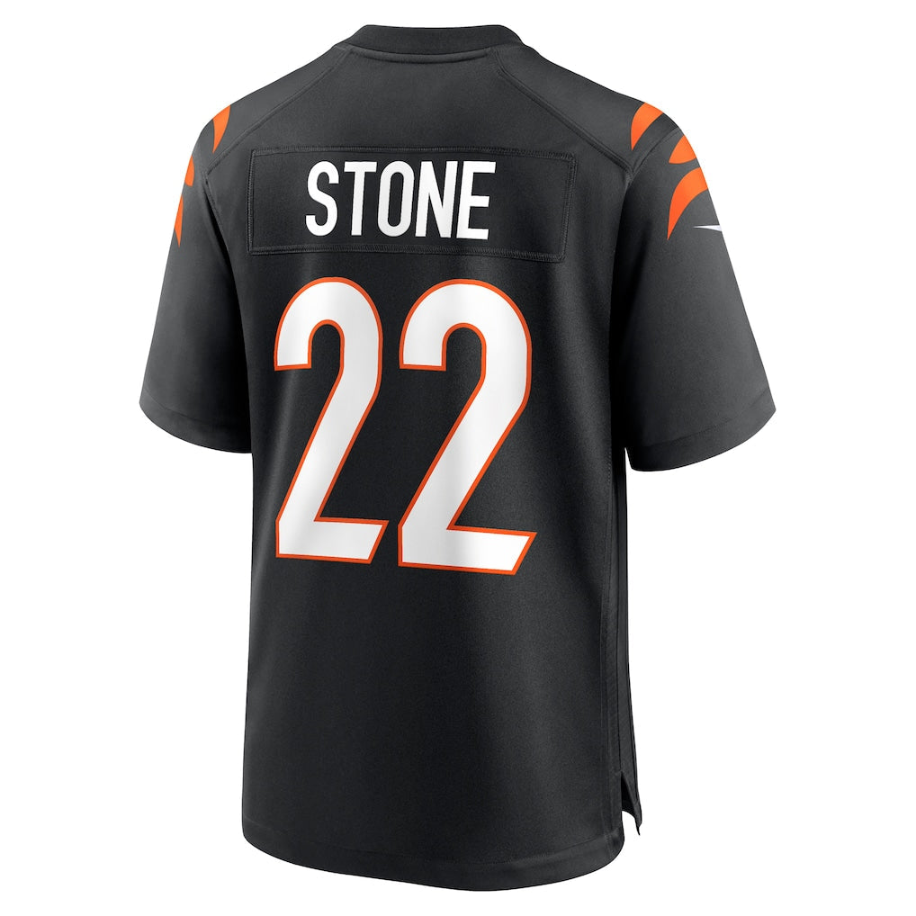 Elroe C.Bengals #22 Geno Stone Black Game Jersey