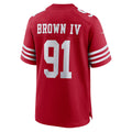Elroe SF.49ers #91 Earnest Brown IV Scarlet Team Game Jersey