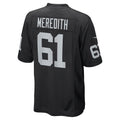 Elroe LV.Raiders #61 Jordan Meredith Black Game Player Jersey